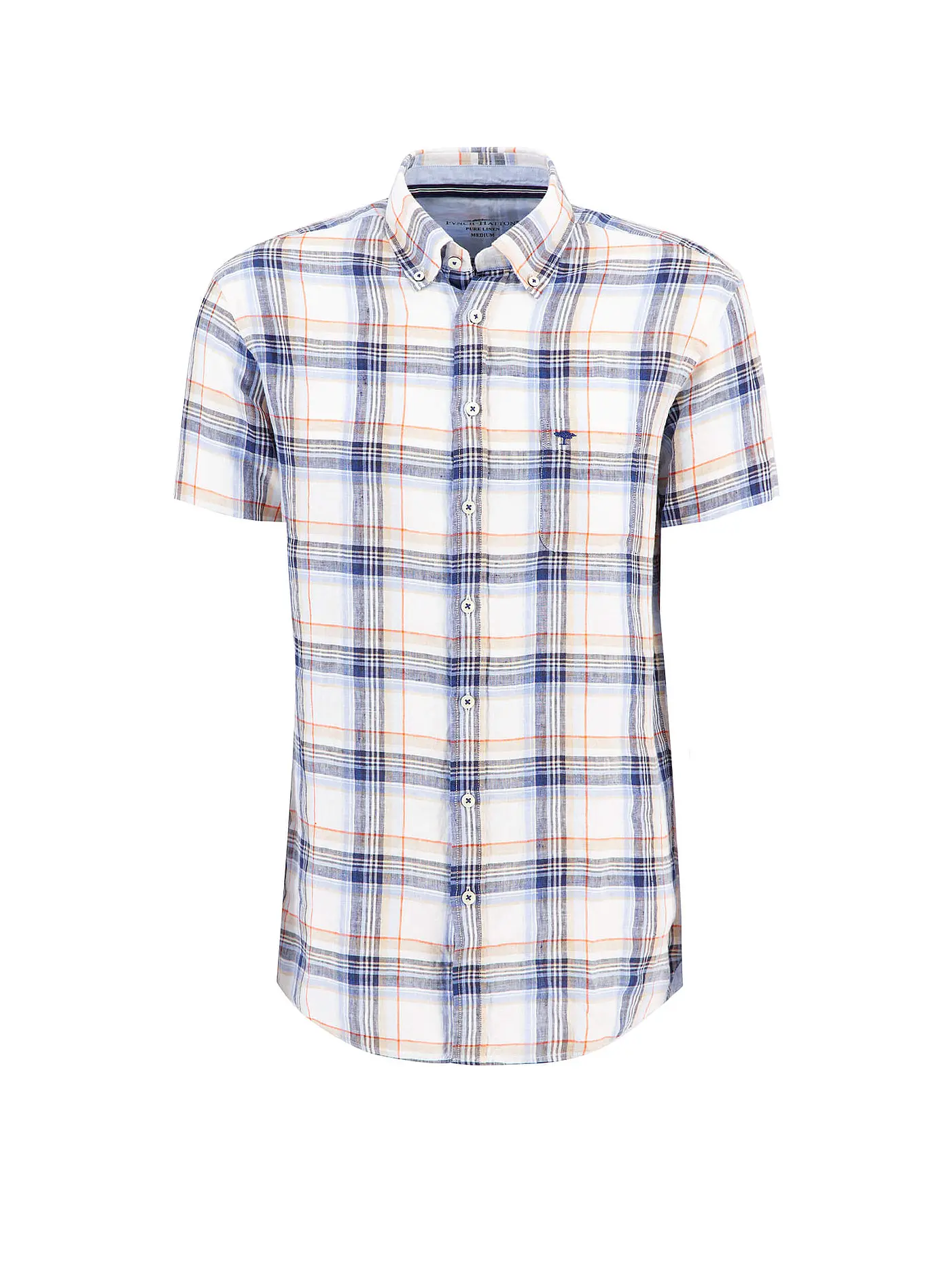 FYNCH HATTON | Leinenhemd Regular Fit | orange